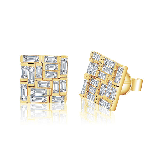 Square Baguette Studs